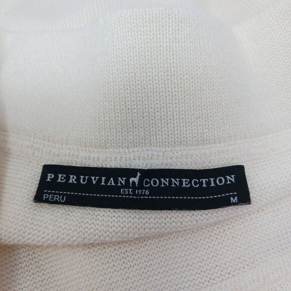 Peruvian Connection Cream DORSAY Midi Knit Skirt Medium Pima Cotton Modal Blend - Picture 6 of 14